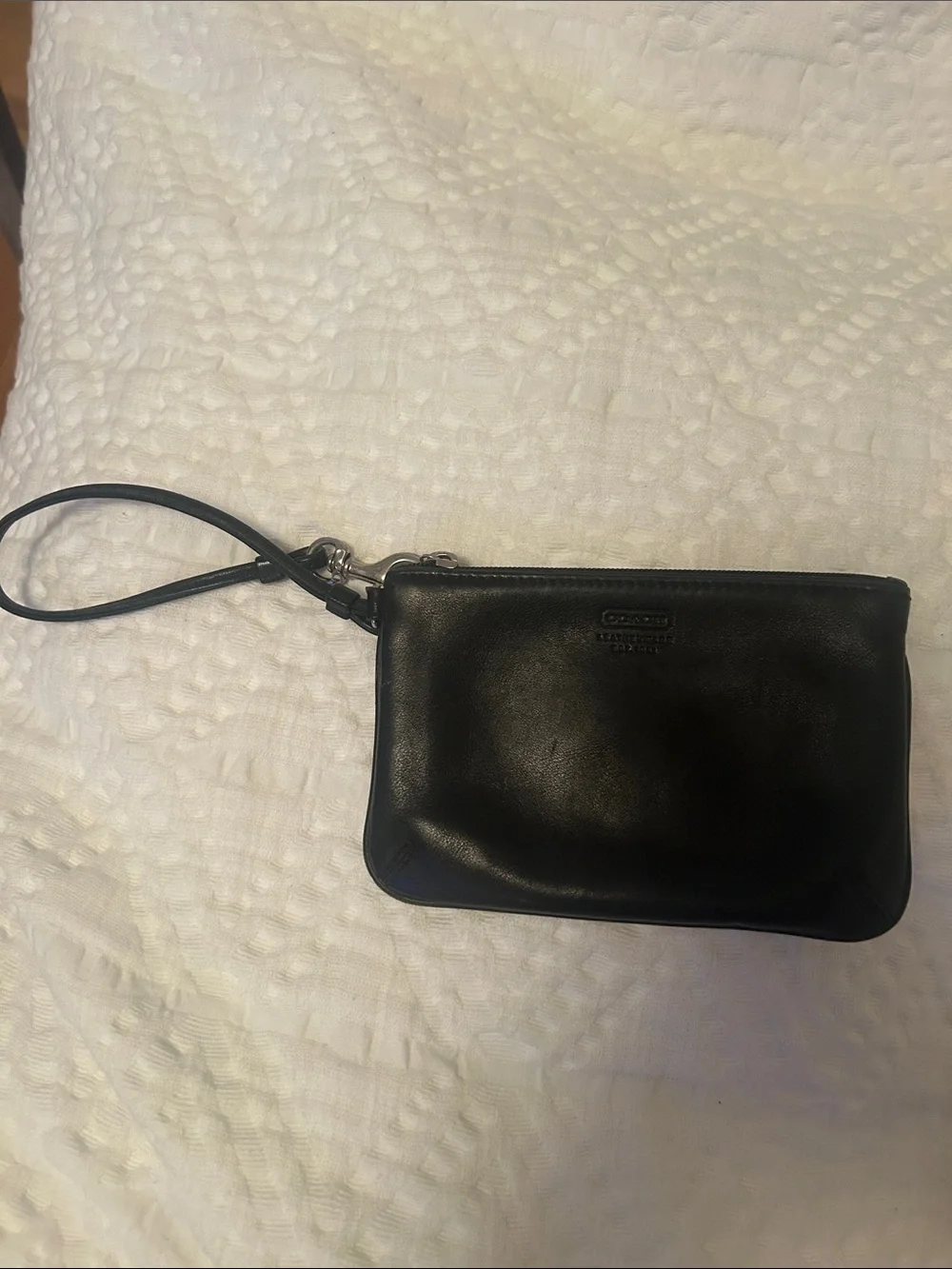 Vintage Coach Black Leather Wristlet